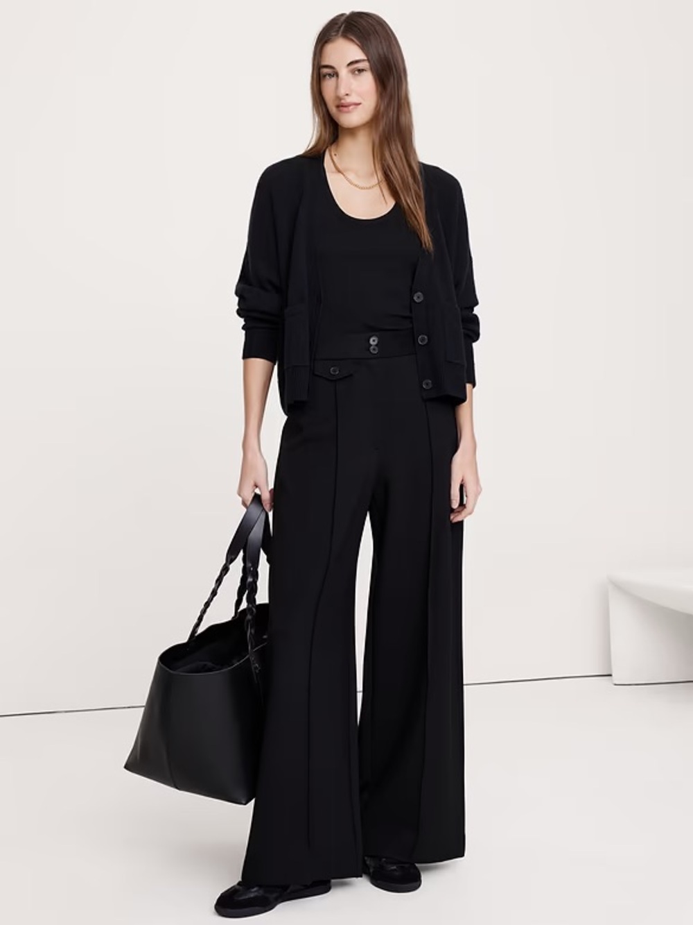 BANANA REPUBLIC HIGH RISE WIDE-LEG DRAPEY PONTE PANT